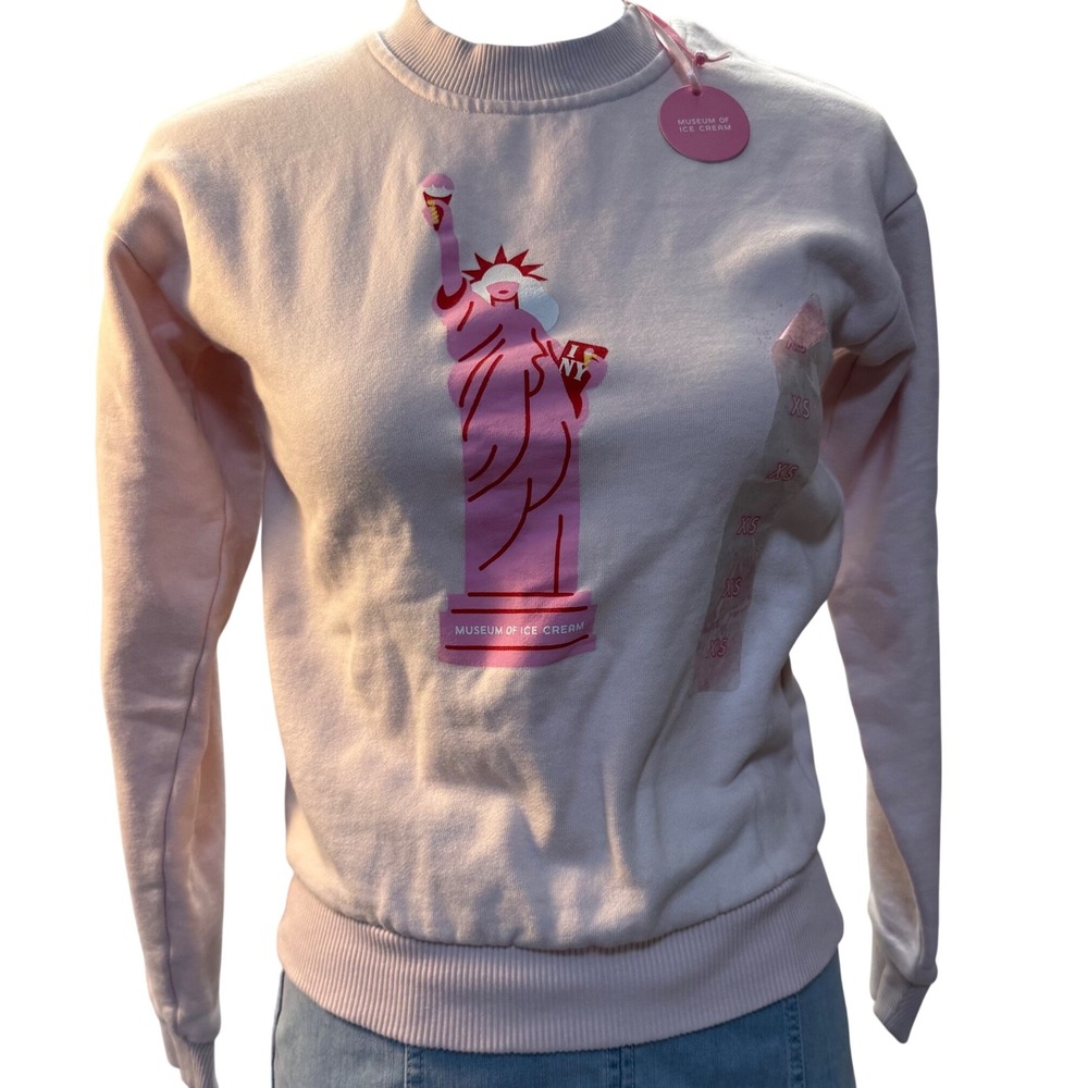 New museum of ice cream New York City Statue of Liberty pink women sweatshirt XS